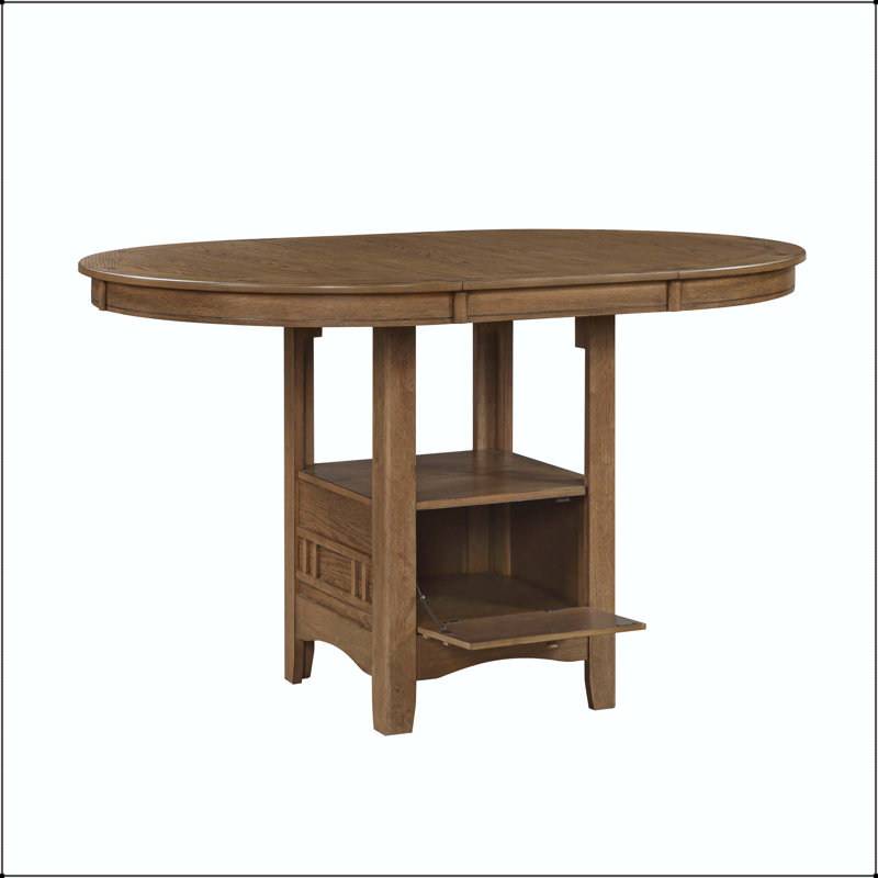 Table de salle à manger à hauteur de comptoir avec rallonge et base de rangement