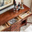 Buffet en bois d'hévéa et en verre de style américain-1281145188