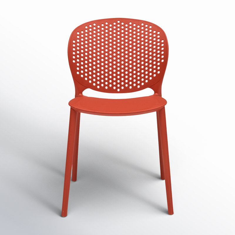 Bailey Stacking Patio Dining Chair, Dark Orange