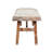 Branford Handmade Upholstered White-Washed Mango Wood Entryway Accent Bench
