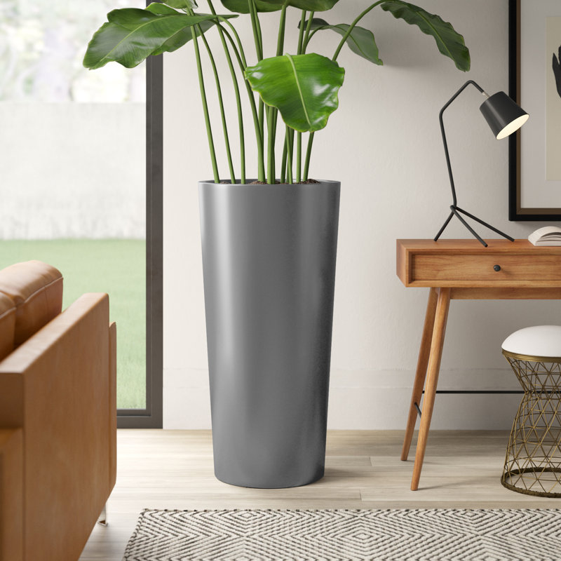 Jardinière cylindrique haute et ronde Sonoma, Gris, H 30 po x l 15 po x P 15 po