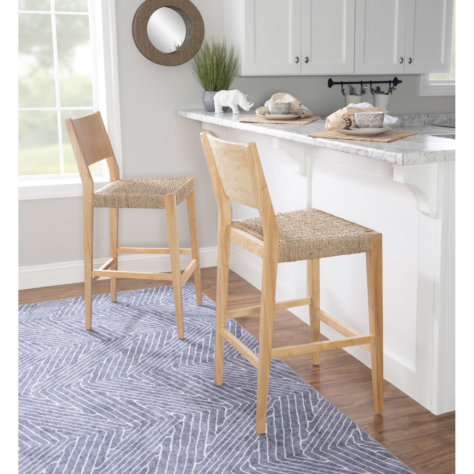 Corrine Bar Stool, Bar stool (30" Seat Height), Natural