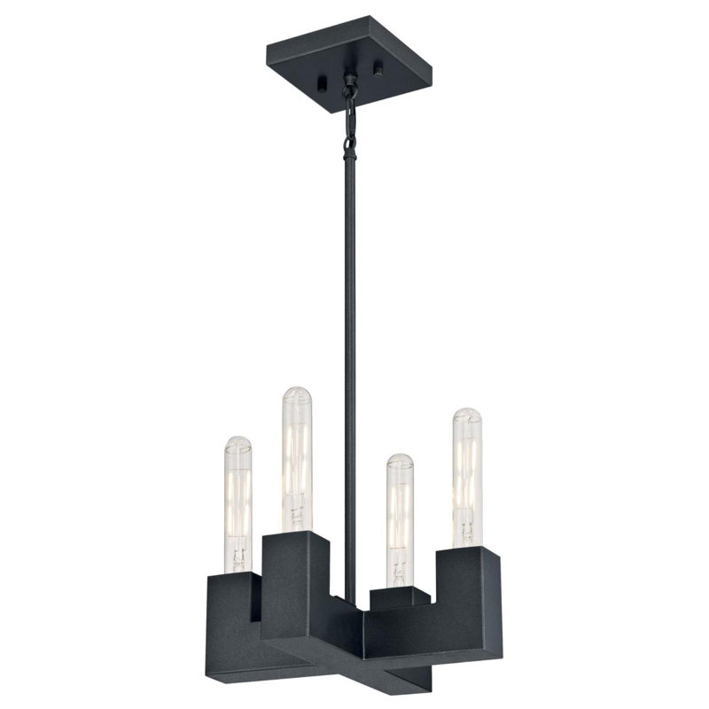 Jeterson 4 - Light Steel Dimmable Chandelier