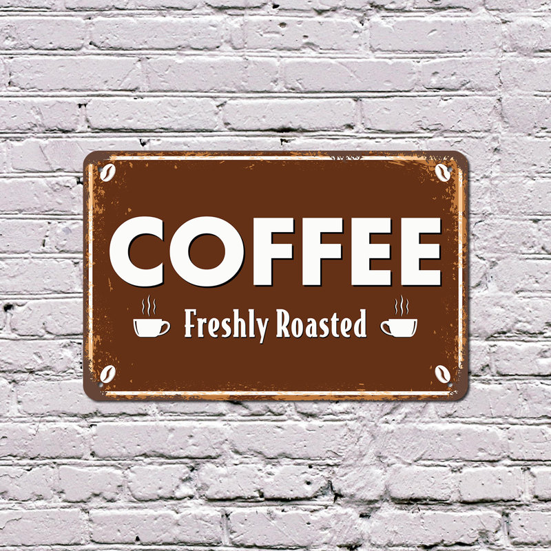 Enseigne en plastique 8 po x 12 po Coffee Street