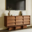 Commode Mid-Century moderne à 9 tiroirs, meuble télé en bois de noyer avec beaucoup de rangement pour la chambre à coucher et le salon, console média contemporaine