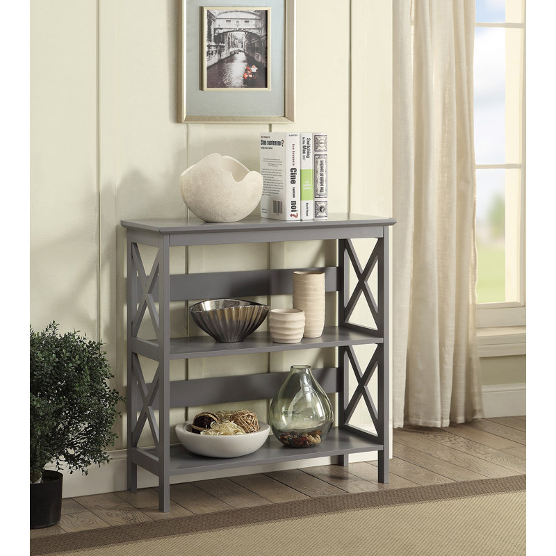 Darek Etagere Bookcase, Gray