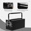 DURHAND Metal Tool Box 3 Tier 5 Tray Carry Handle 45cmx20cmx34.5cm Black