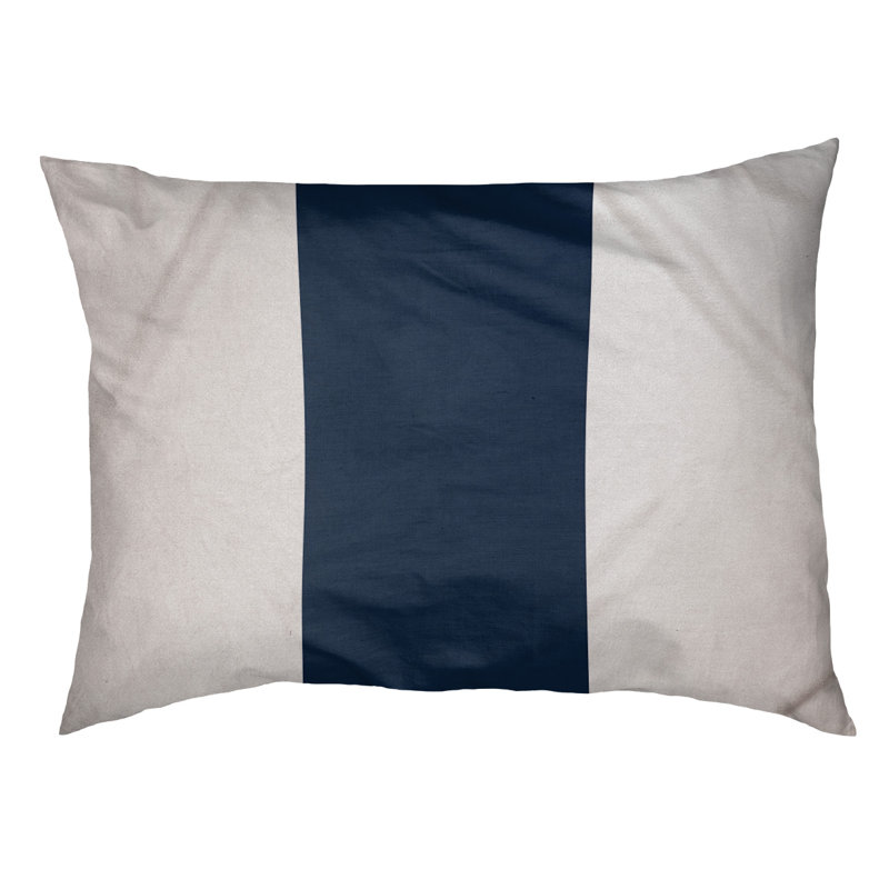 Coussin Golden State, Moyen (l 28 po x P 18 po x H 6 po), Blanc / bleu marine