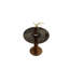 Ensemble de table de salle à manger 33 po de style contemporain de luxe avec piédestal en noyer rayé et base dorée - disponible en verre onyx minuit, texture arctique, brume du Sahara et finitions en marbre noir quadrillé-2113565925