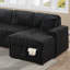 Ensemble de canapé-lit modulaire convertible 4 pièces avec rangement et méridienne coulissante Onyx