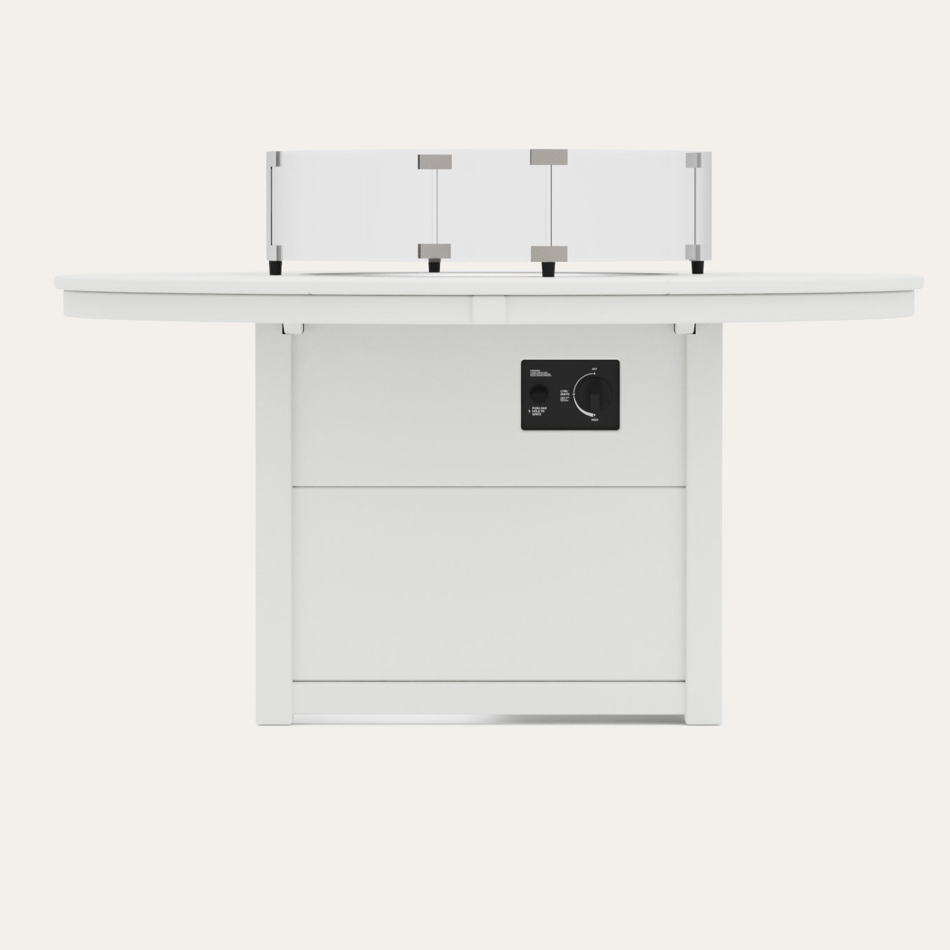 POLYWOOD® Tables Round 48" Fire Pit Table, White