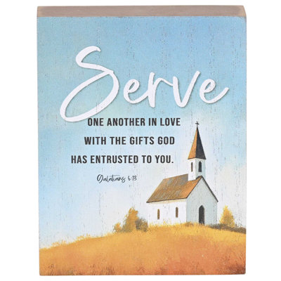 Tabletop Plaque Church Shine Serve 3X4