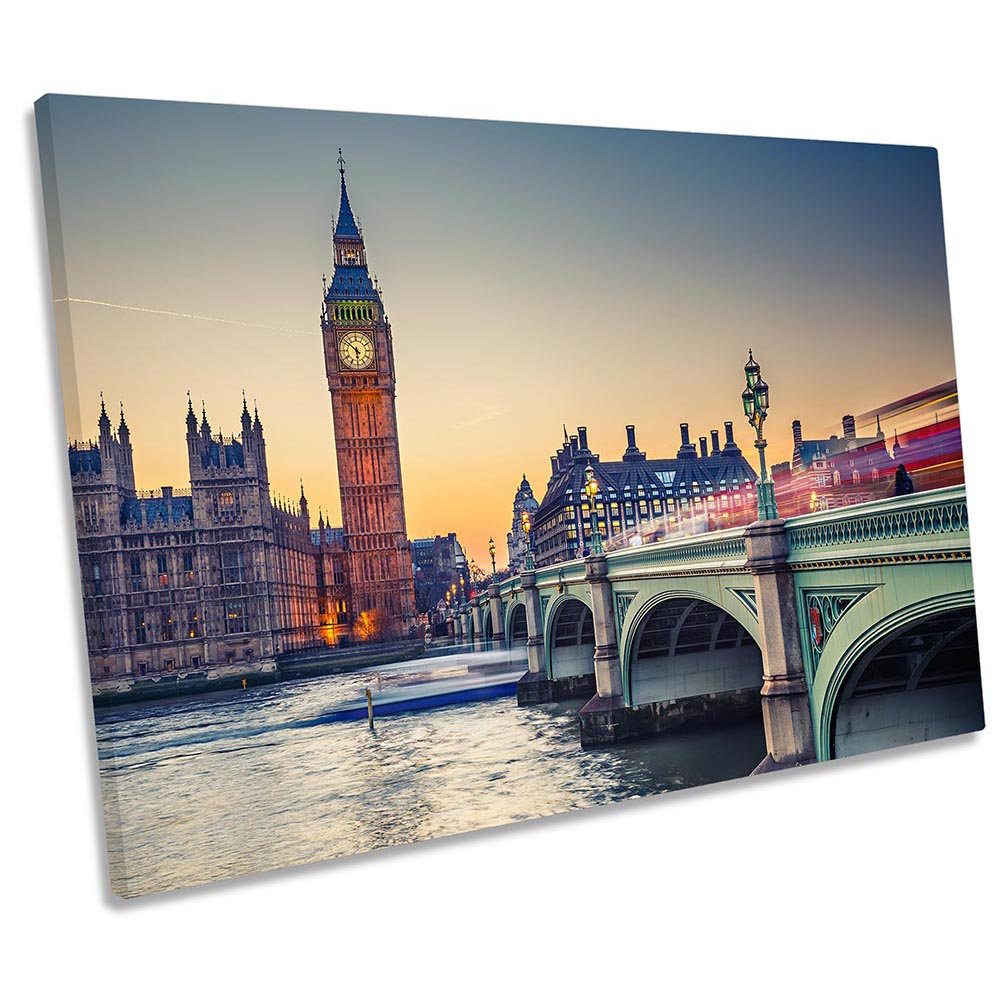 Big Ben London Cityscape Framed - Wrapped Canvas Print