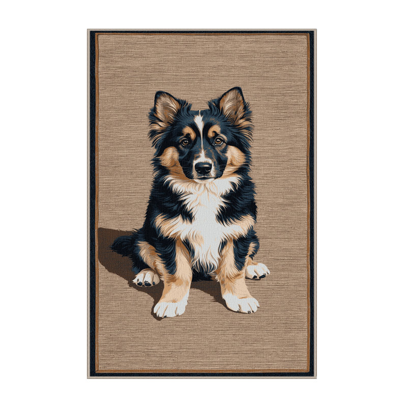  Washable Miniature American Shepherd Dogs Area Rug, Rectangle 8' x 12'