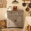 Armoire de rangement à porte de grange en bois délavé gris clair, buffet de bar avec tiroir pour la cuisine et le salon