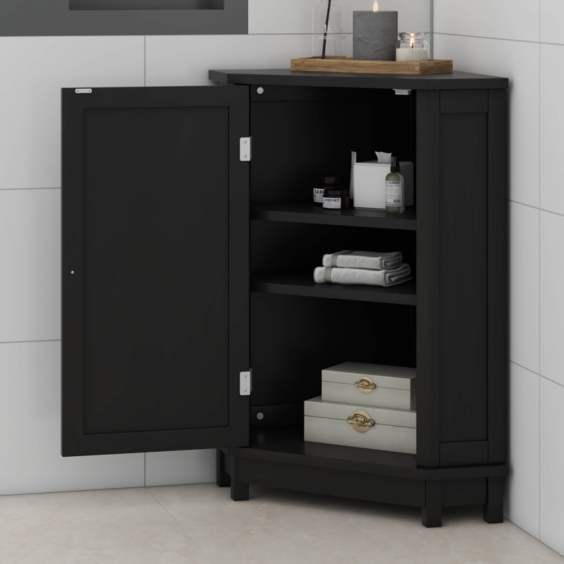 Armoire de salle de bain d'angle avec tablette réglable