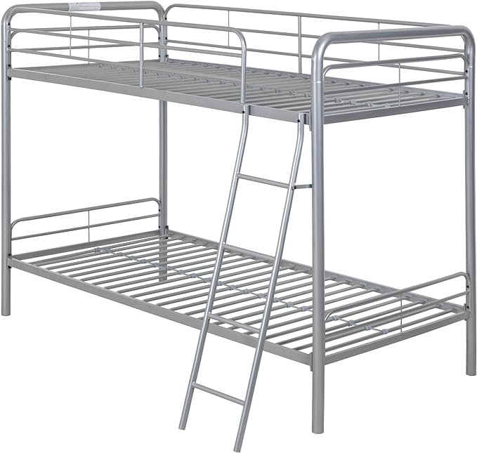 Lit plateforme en métal Altariq, gris