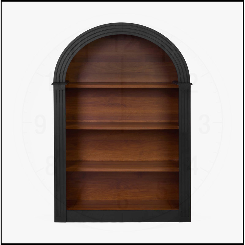 Tall 4-Shelf Wood Arched Bookcase, Stylish and Stable Storage for Books and Decor in Library, Bedroom, or Living Room