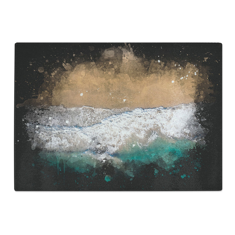 Tempered Glass Huntington Beach California Chopping Board, 28.5 cm x 39 cm