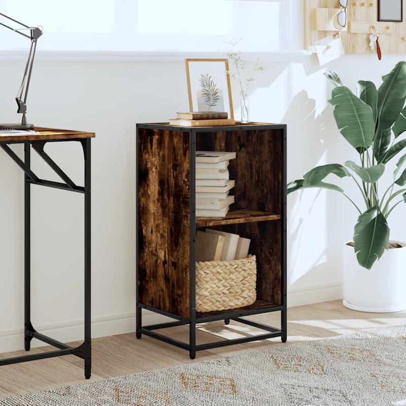 Borough Wharf Bookcase Engineered Wood, Smoked Oak, 76cm H x 40cm W x 35cm D
