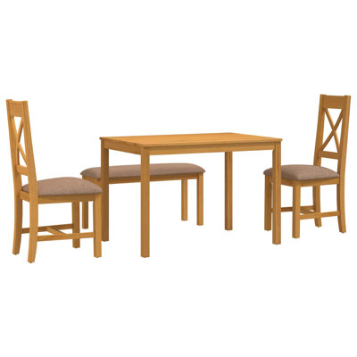 3 -Person Oak Solid Wood Dining Set