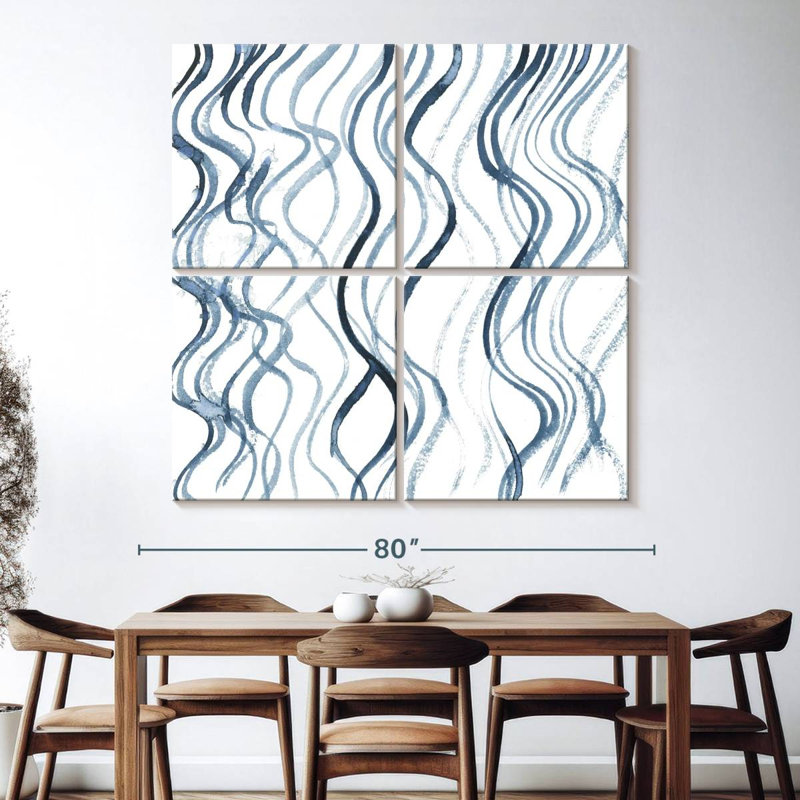 Indigo Ripple IV, H 74 po x l 74 po