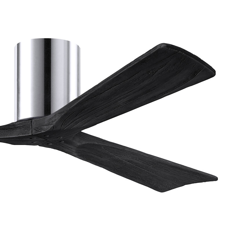 Ventilateur de plafond à 3 pales Olivier, Chrome poli, Noir mat, 60"