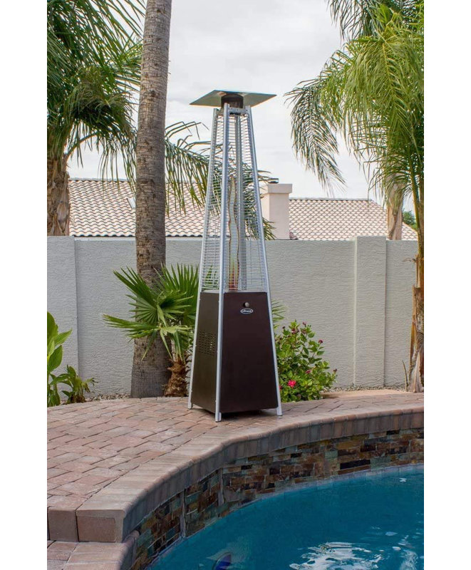 48000 Stainless Steel Propane Standing Patio Heater, Brown
