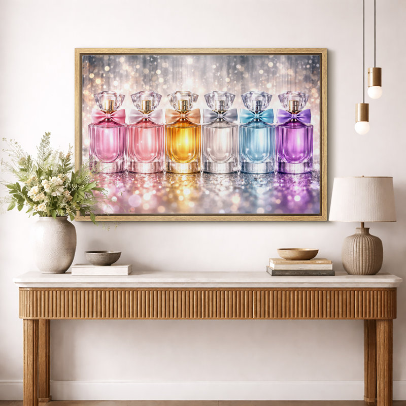 Perfume Bottle Art, impression de parfum de luxe, impression encadrée sur toile, impression sur toile, Cadre naturel