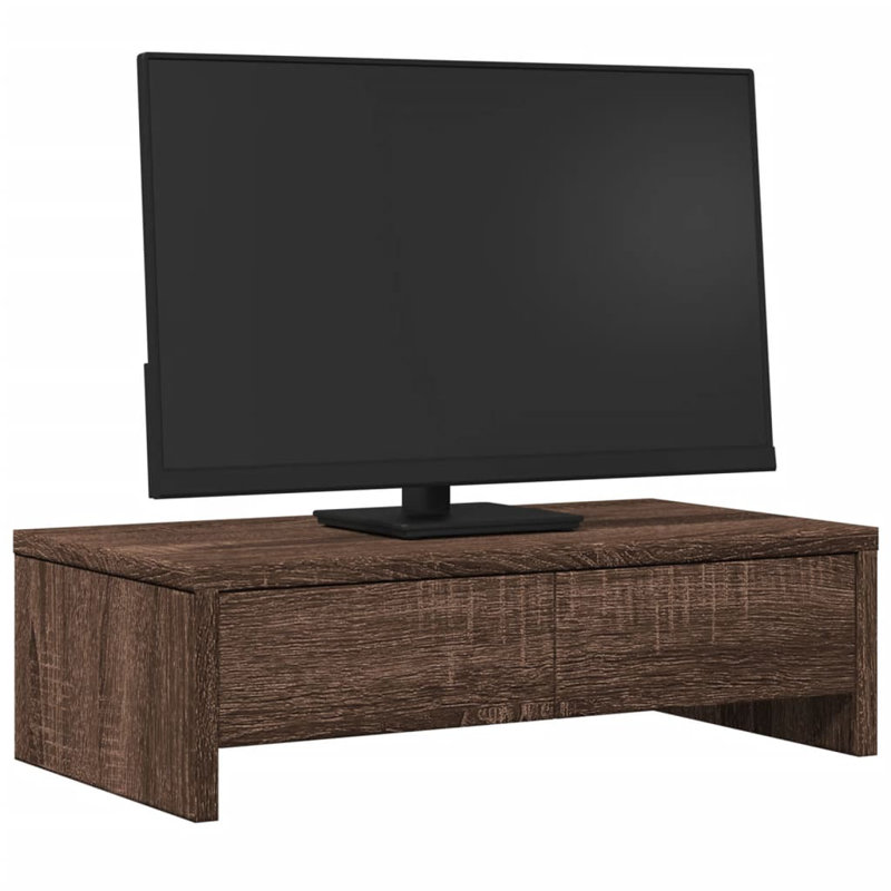 Barra Monitor Stand, 15cm H x 50cm W x 27cm D, Brown Oak