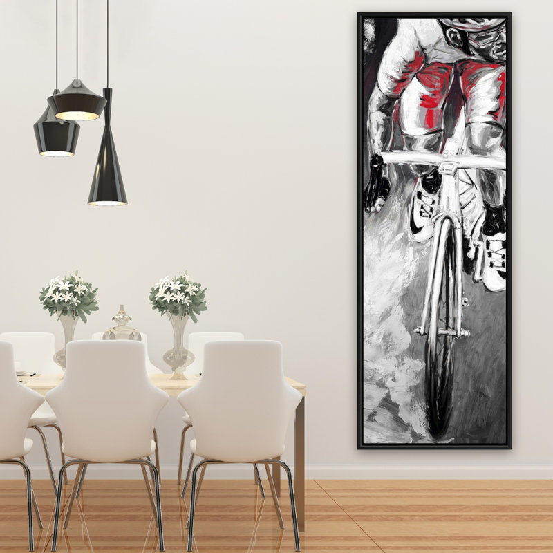 " Red Cyclist ", 60" H x 20" W