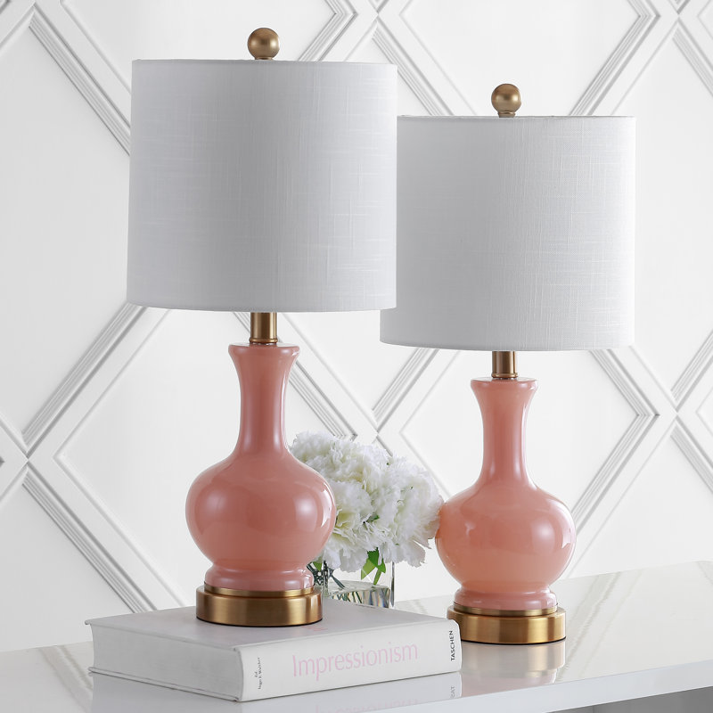 Hillsville Table Lamp, Light Coral/Brass Gold