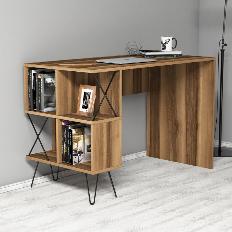 Jarrettsville 2 Piece Writing Desk Office Set, Walnut