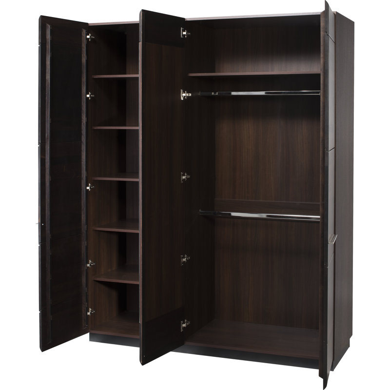 Katzman Solid + Manufactured Oak Wood 3-Door Wardrobe