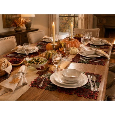 Amryis Polyester Embroidered Rectangle Placemat