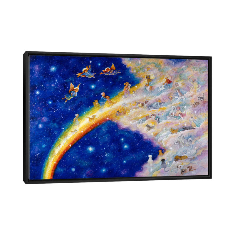 « arc-en-ciel », impression sur toile, Toile avec cadre noir, Pas de tapis, H 32 po x l 48 po x P 1,5 po