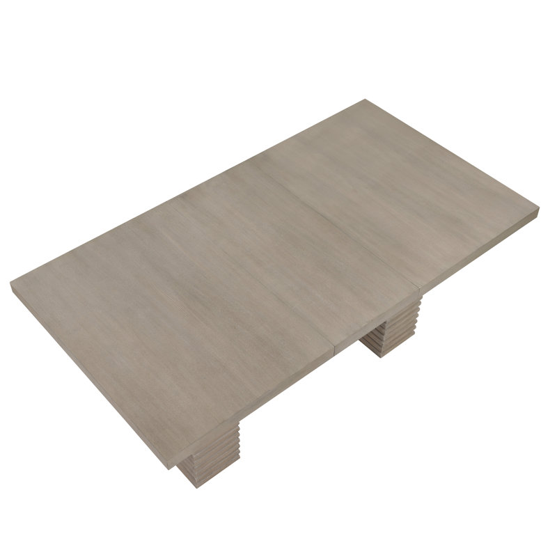 Greige Extendable Rectangular Wood Counter Height Table