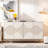 Cream White Minimalist Shoe Cabinet 24 Pair Solid Wood Shoe Storage Cabinet