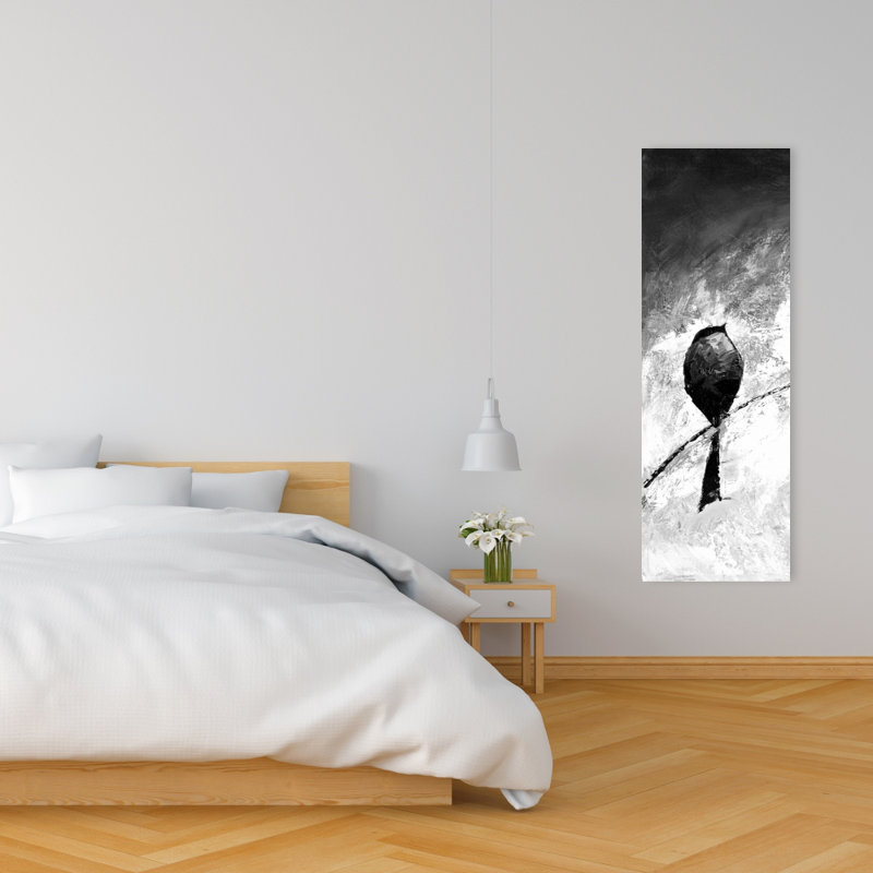Quatre oiseaux perchés sur toile | Art contemporain animalier