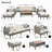 6-Pieces All Weather PE Wicker Sofa Set, Outdoor Rattan Sofa With Double Cushions,  Legs  Table Top