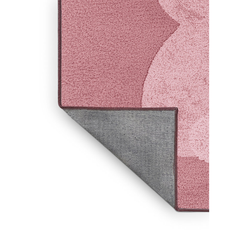 Tapis rose et rose moderne lavable à la machine Moravian, 8 x 10