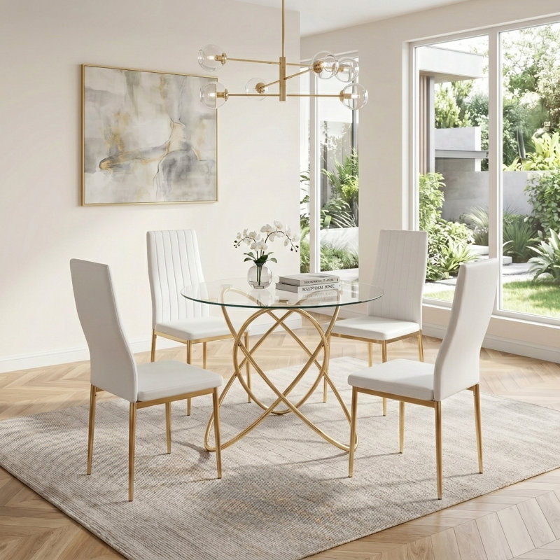 Table de salle à manger Modern Glam, Doré