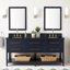 72" Robertson Double Bathroom Vanity Set with Rectangular Undermount Sinks-75247726-75247727-75247731