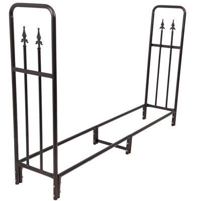 Maghull Indoor or Outdoor 6' Traditional Decorative Steel Firewood Log Rack - Bronze