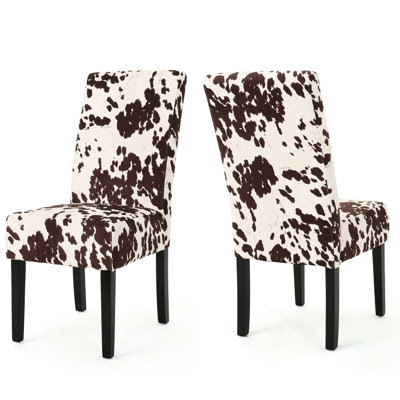 Armless Dining Chair Of 2, Rubberwood Frame With Velvet Upholstery In Beige 2Pcs Chairs - Stylish And Upholstered