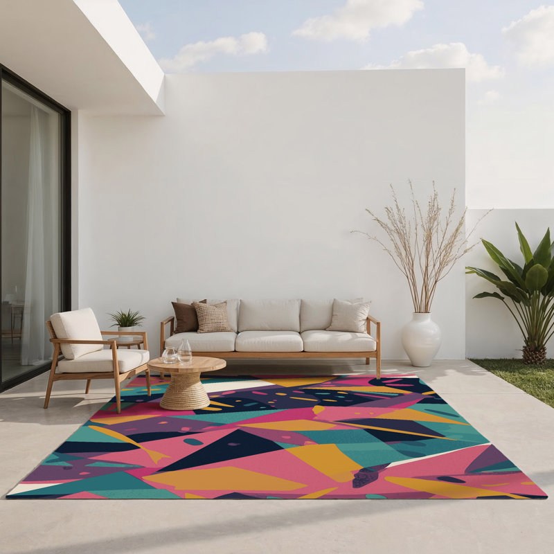 Kinetic Fields Indoor And Outdoor Area Rug, Rectangle 1'6" x 2'6"