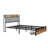 Metal Platform Bed Frame with Velvet Button-Tufted Headboard, 2 Storage Drawers, LED Light & USB Charging Port, Heavy Duty, Brown Wooden Panel, No Box Spring Needed-623376535