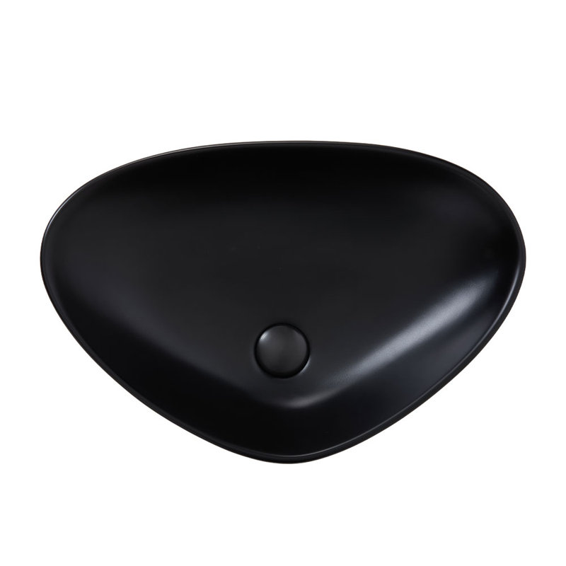 Metro Lane 400mm L x 590mm W Natural Ceramic Circular Sink, Black