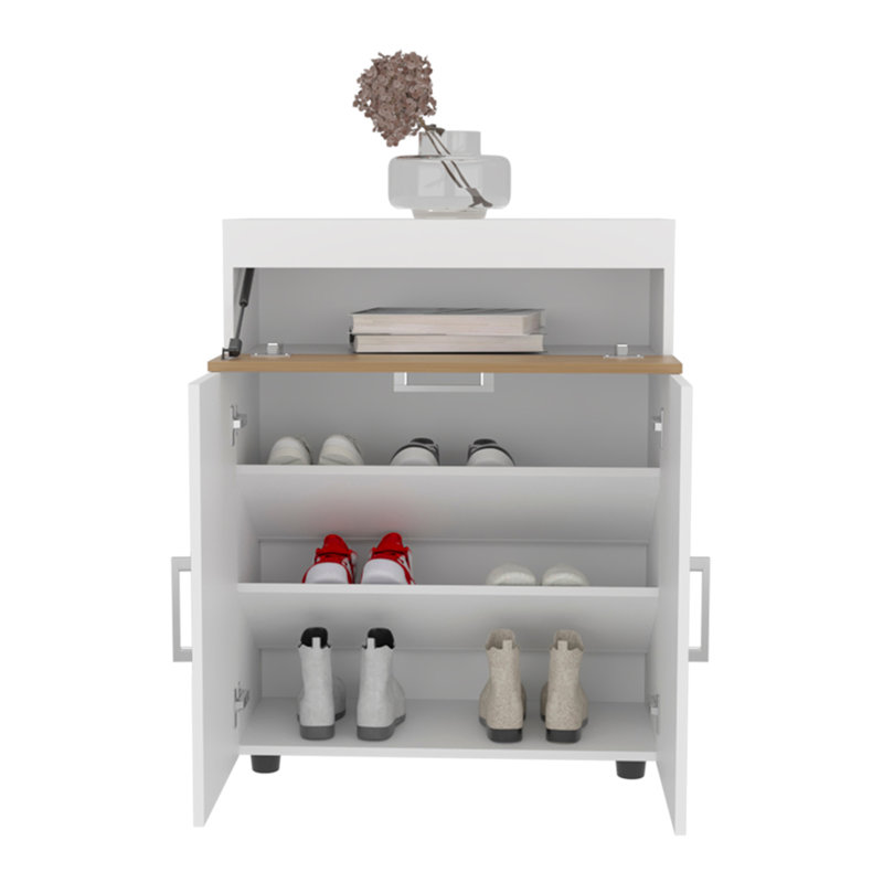 Moab Shoe Rack, Living Room, White/Macadamia