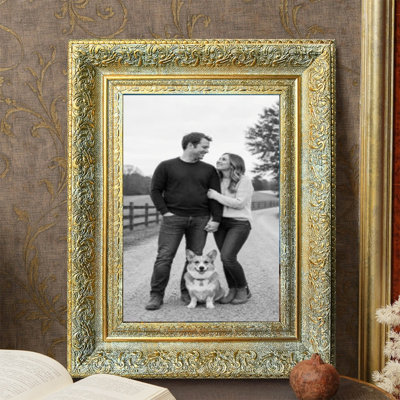 Cadre photo 3 pièces 8 "x 10" avec façade en plexiglas or antique antique